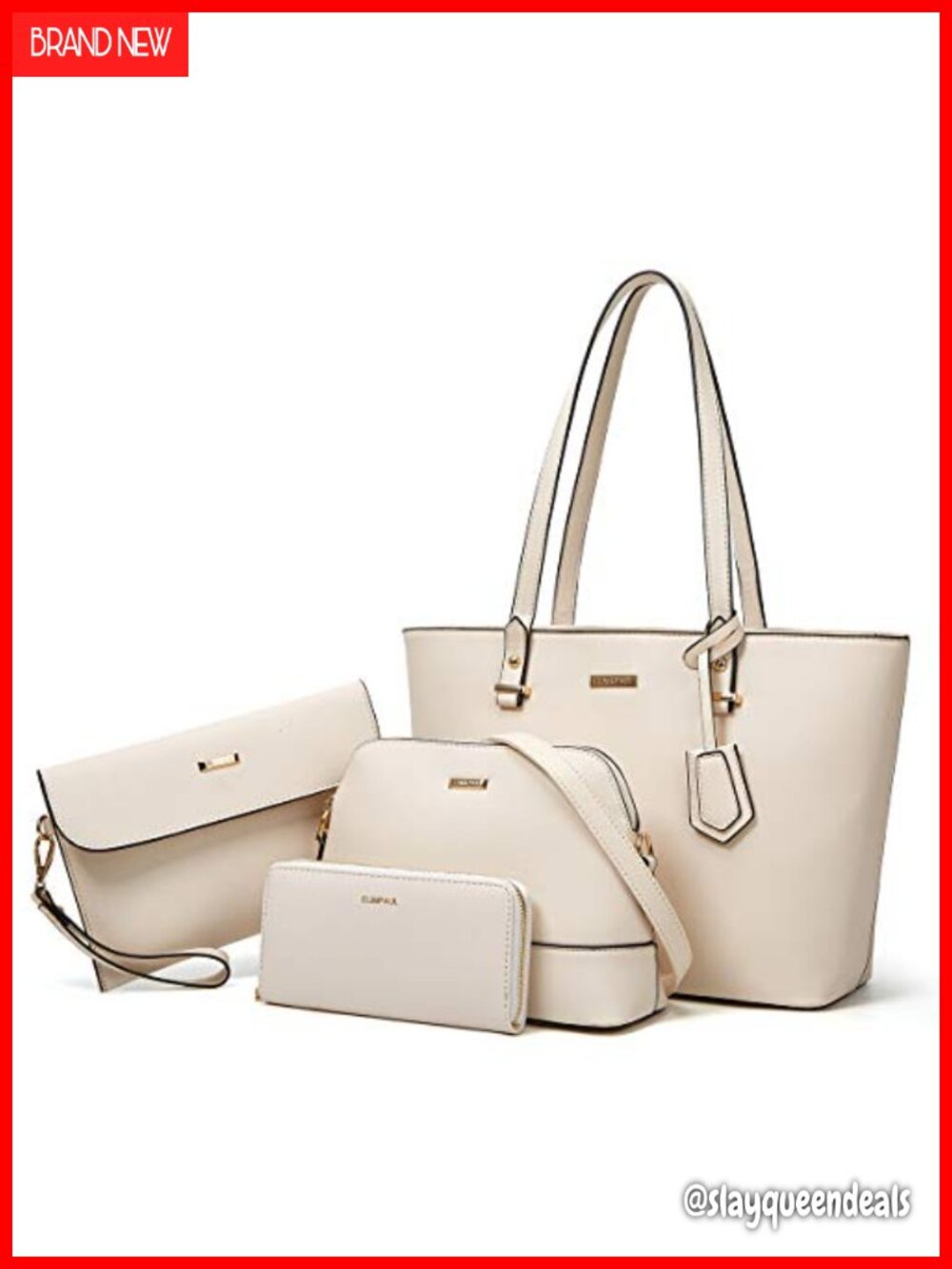Women's Satchel Tote Set - 4 Piece PU leather Handbag Shoulder Bag